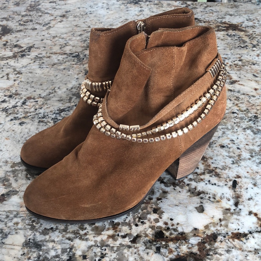 Cognac Brown Suede Western Inspired Bootie